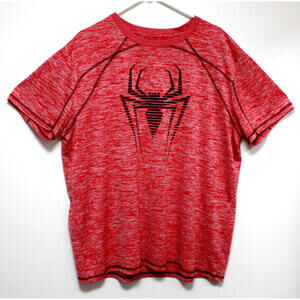 Marvel Spiderman Men's 2XL Red Stretch Performance Short Sleeve T-Shirt